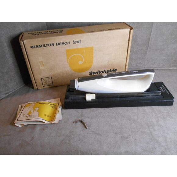 Vintage Hamilton Beach Scovill Switchable Electric Knife w/Box & Mount 293 Works - Picture 5 of 11